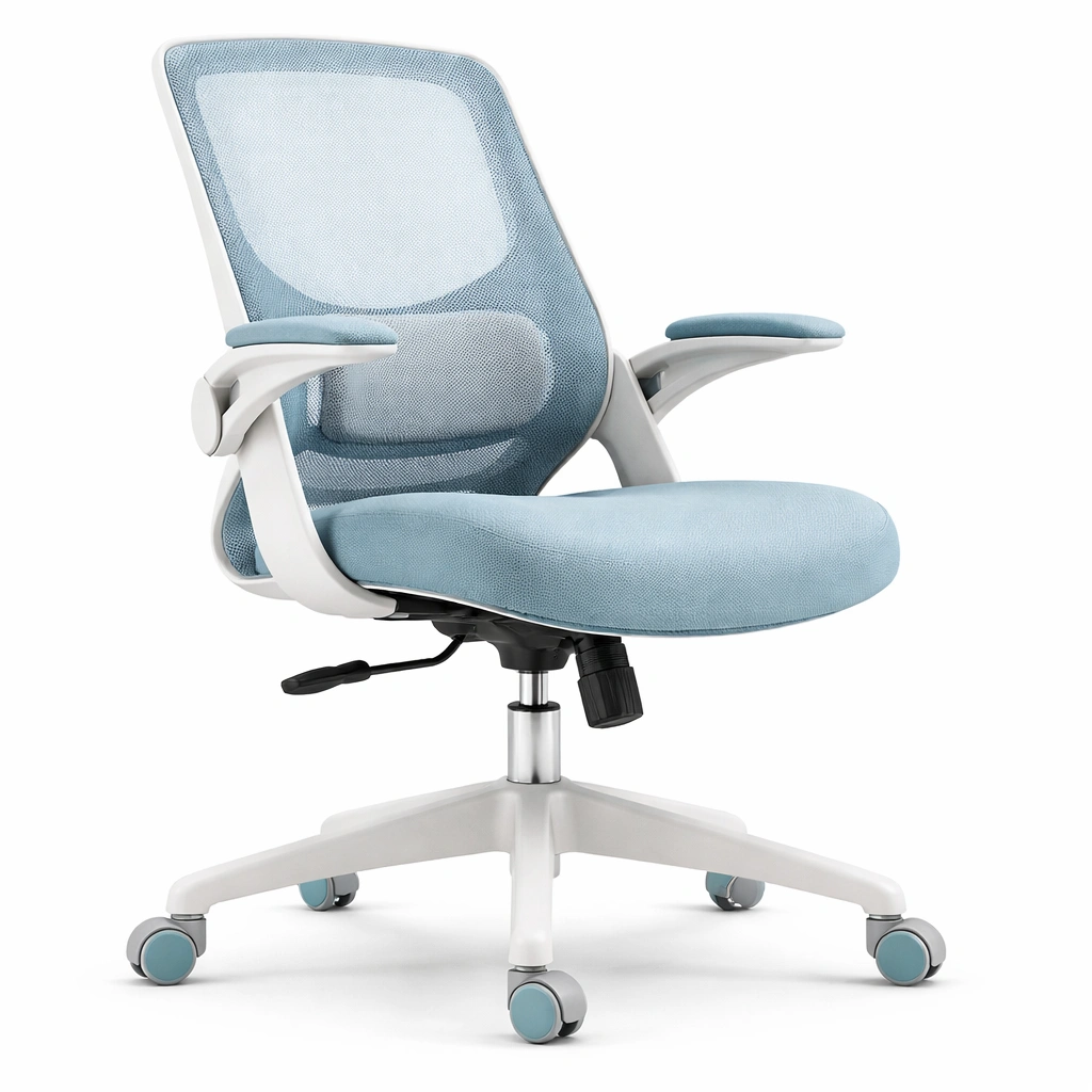 Silla ergonomica con respaldo de malla y asiento acolchado en diseno moderno-cozanoe